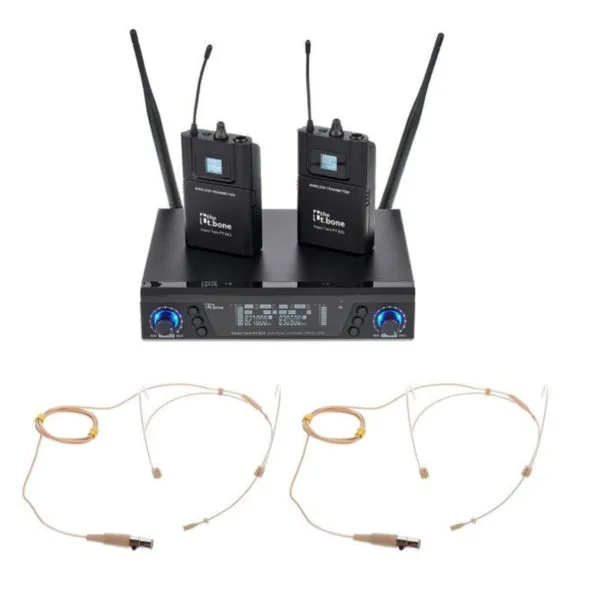 2 x Trådløs mikrofoner - Bøyle - tbone Twin HT 823
